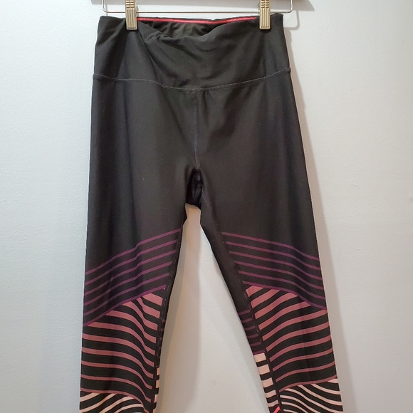 Calvin Klein Pink Striped Performance Leggings - Picture 3 of 8